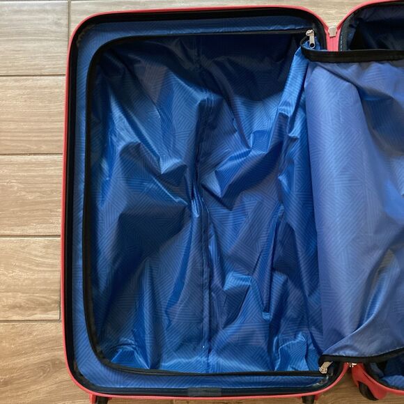 Tommy Bahama Teal & Pink Rolling Luggage Hardshell Wheeled 22"x9”x14 Crack Shell - Picture 8 of 12